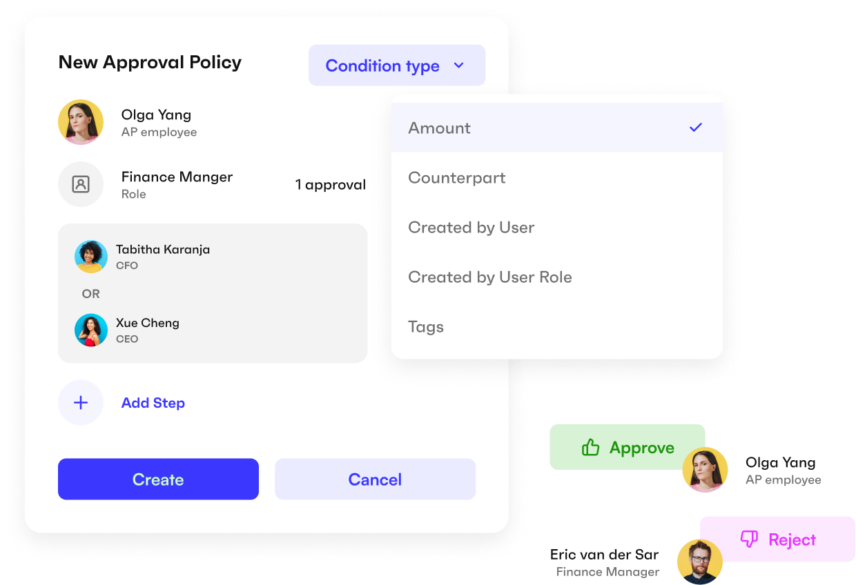 Monite's Accounts Payable API, approval policy