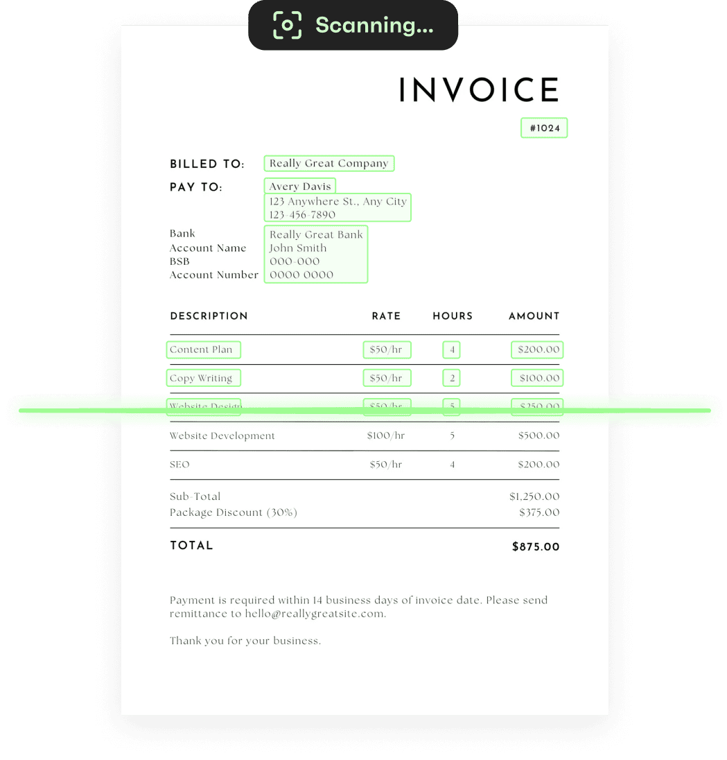 Automatic invoice data capturing