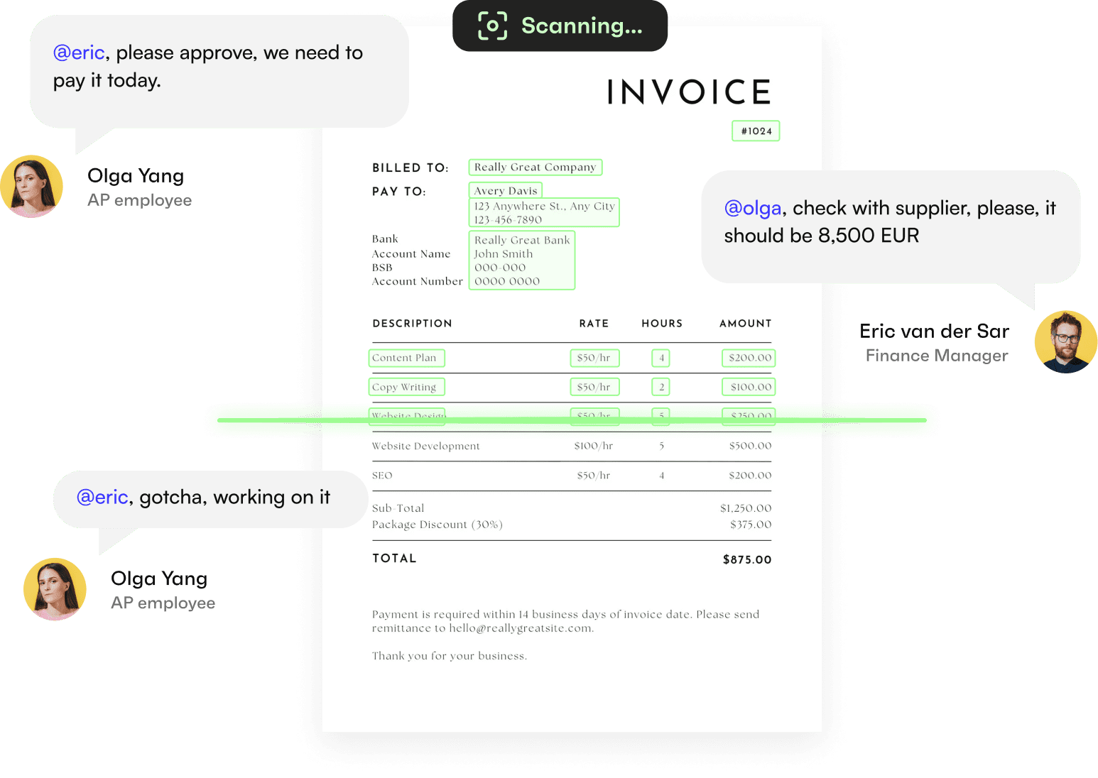 Invoice review and suggestions