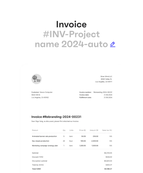 Customisable Invoice Numbering